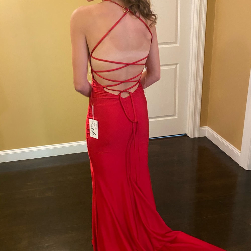 red formal dress